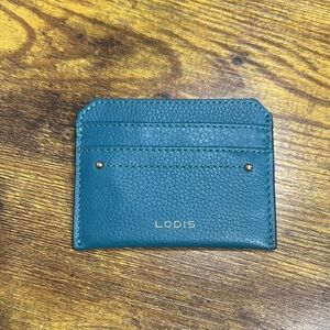 Lodis Teal Leather Card Holder